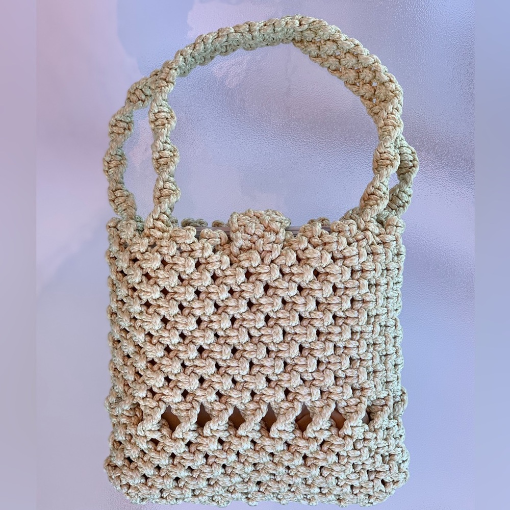 Boho Retro Beige Macramé Shoulder Purse - Picture 6 of 6
